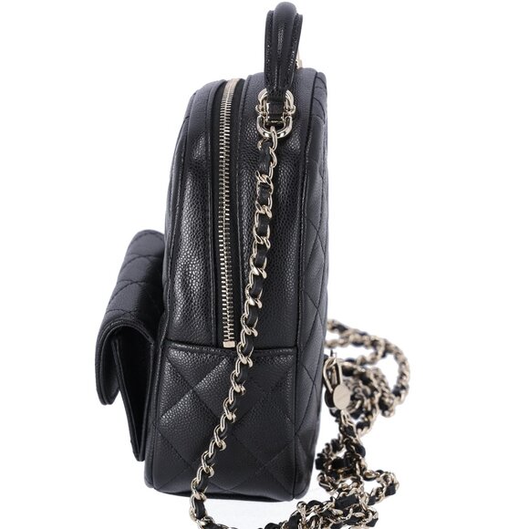 CHANEL Caviar Quilted CC Mini Classic Backpack Black Convertible Crossbody - Picture 4 of 11
